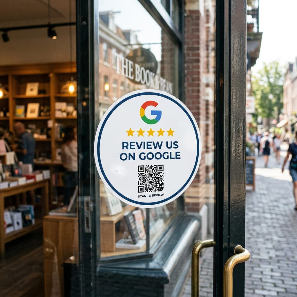 Google Review Sticker on Glass Door